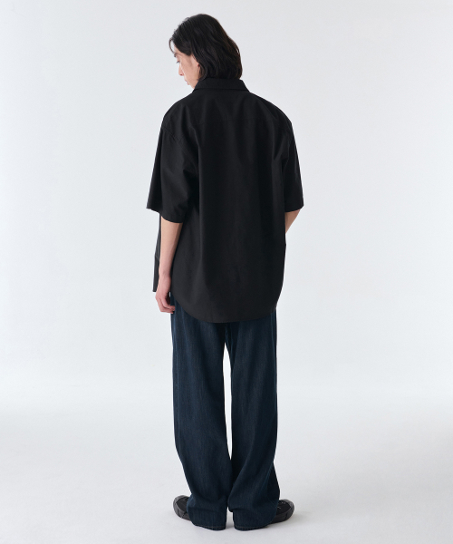 MUSINSA STANDARD（ムシンサスタンダード）の「リネンライクワイドデニムパンツ[ダークブルー]（デニムパンツ・メンズ・その他・26/27/28/29/42/34/32/30/31/33/40/38/36）」の4枚目の写真