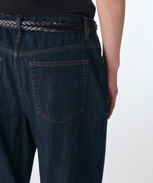 MUSINSA STANDARD（ムシンサスタンダード）の「リネンライクワイドデニムパンツ[ダークブルー]（デニムパンツ・メンズ・その他・26/27/28/29/42/34/32/30/31/33/40/38/36）」の7枚目の写真