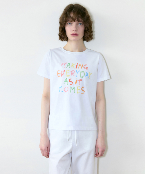 SINOON(シヌーン)の「Every Day Color T-Shirt (White)(Tシャツ/カットソー・レディース・ホワイト・FREE)」の1枚目の写真