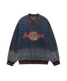 HOOK（フック）の「HOOK -select- 　刺繍Vネックデニムプルオーバー（スウェット・メンズ）」