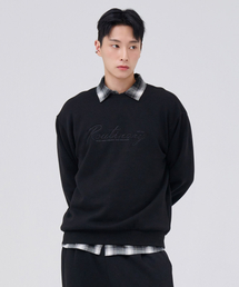 ユニセックスエッセンシャルロゴスウェットシャツ-ブラック