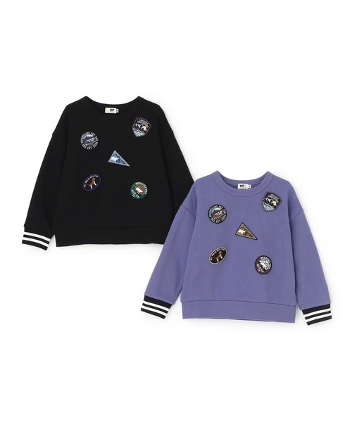 KP BOY（ケーピーボーイ）の「ワッペン 裏毛トレーナー 【吸湿発熱】（スウェット・キッズ・ブルー/ブラック・100cm/110cm/120cm/130cm/140cm）」の12枚目の写真