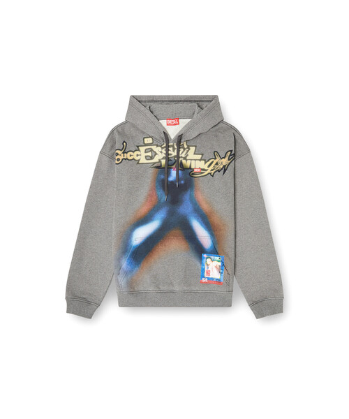DIESEL（ディーゼル）の「メンズ プルオーバーパーカー S-BOXT-HOOD-V4（パーカー・メンズ・グレー系その他・MEDIUM/LARGE/SMALL）」の5枚目の写真