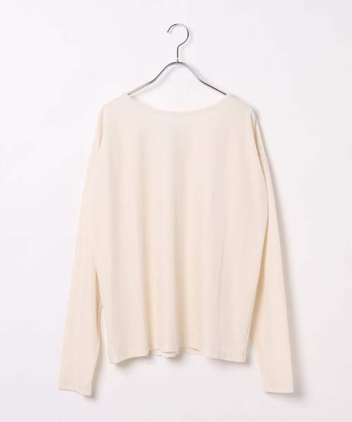 BAYFLOW（ベイフロー）の「[前後で着られる]2WAYベロアプルオーバー（Tシャツ/カットソー・レディース・ピンク/ブラック/オフホワイト・FREE）」の4枚目の写真