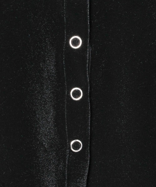 BAYFLOW（ベイフロー）の「[前後で着られる]2WAYベロアプルオーバー（Tシャツ/カットソー・レディース・ピンク/ブラック/オフホワイト・FREE）」の10枚目の写真