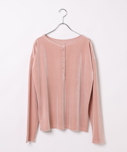 BAYFLOW（ベイフロー）の「[前後で着られる]2WAYベロアプルオーバー（Tシャツ/カットソー・レディース・ピンク/ブラック/オフホワイト・FREE）」の16枚目の写真