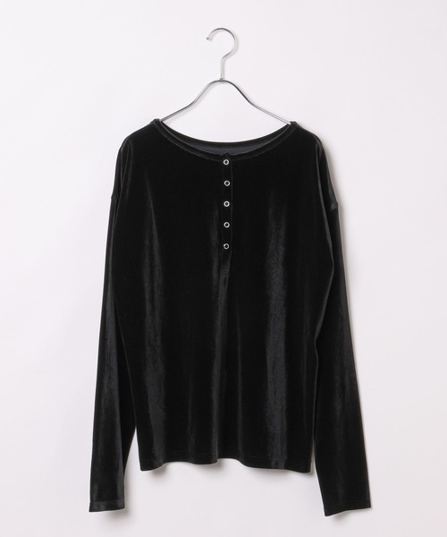BAYFLOW（ベイフロー）の「[前後で着られる]2WAYベロアプルオーバー（Tシャツ/カットソー・レディース・ピンク/ブラック/オフホワイト・FREE）」の17枚目の写真