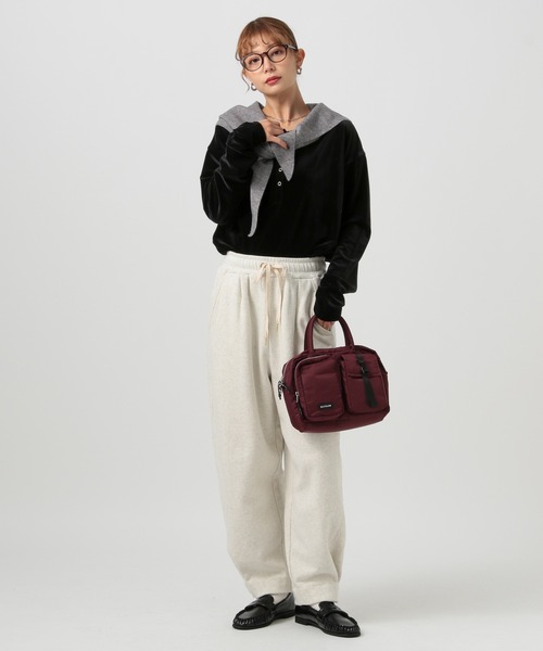 BAYFLOW（ベイフロー）の「[前後で着られる]2WAYベロアプルオーバー（Tシャツ/カットソー・レディース・ピンク/ブラック/オフホワイト・FREE）」の8枚目の写真