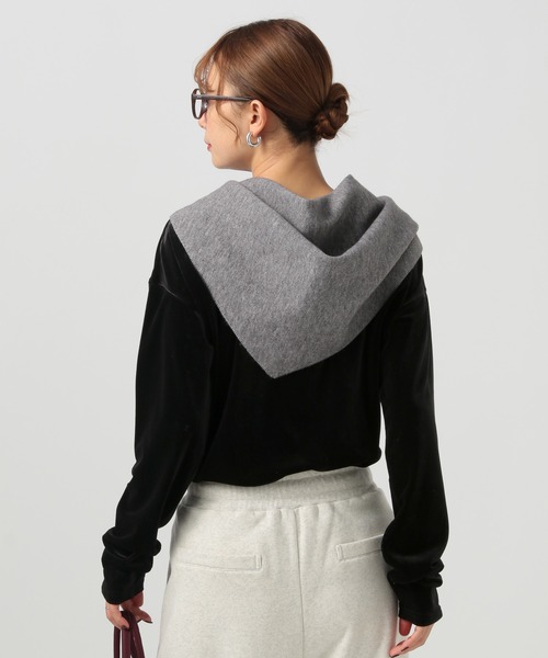 BAYFLOW（ベイフロー）の「[前後で着られる]2WAYベロアプルオーバー（Tシャツ/カットソー・レディース・ピンク/ブラック/オフホワイト・FREE）」の10枚目の写真
