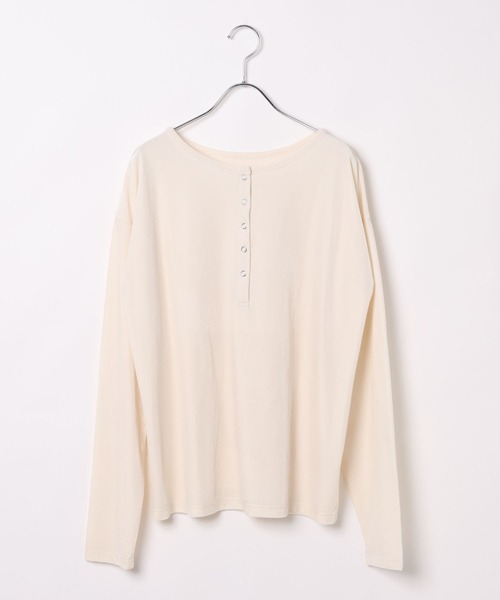 BAYFLOW（ベイフロー）の「[前後で着られる]2WAYベロアプルオーバー（Tシャツ/カットソー・レディース・ピンク/ブラック/オフホワイト・FREE）」の15枚目の写真