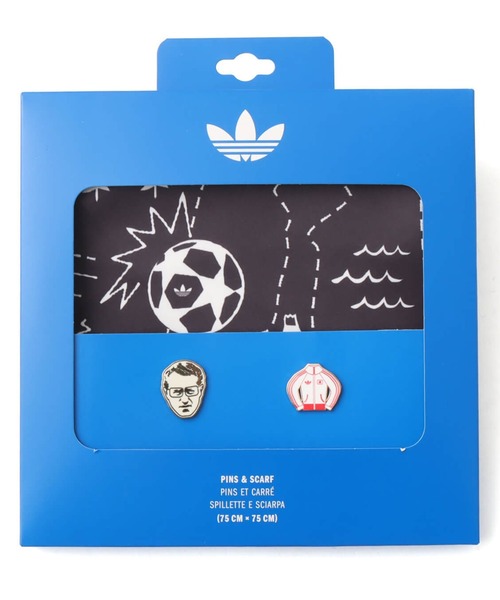 adidas(アディダス)の「adidas MR PIN&SCARF / アディダス ミスター ピン & スカーフ(バンダナ/スカーフ・メンズ・ブラック・ONE SIZE)」の2枚目の写真