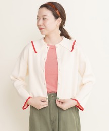 CHILD WOMAN | ふちどりスカラップ 襟付きショートカーディガン(カーディガン/ボレロ)