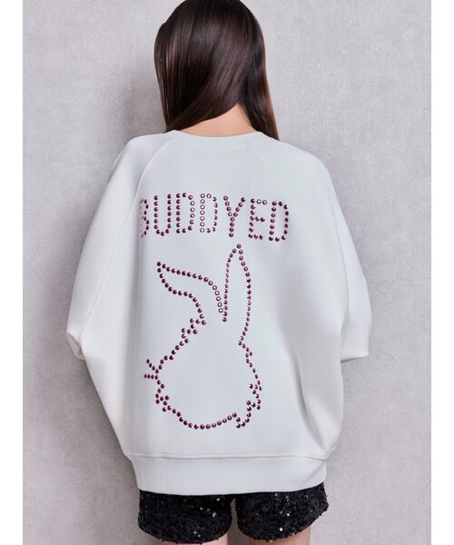 GYDA（ジェイダ）の「BUDDYED BUNNY STUDS BIGプルオーバー（スウェット・レディース・ブラック/オフホワイト・FREE）」の2枚目の写真