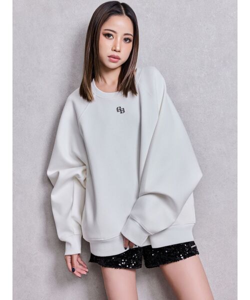 GYDA（ジェイダ）の「BUDDYED BUNNY STUDS BIGプルオーバー（スウェット・レディース・ブラック/オフホワイト・FREE）」の4枚目の写真