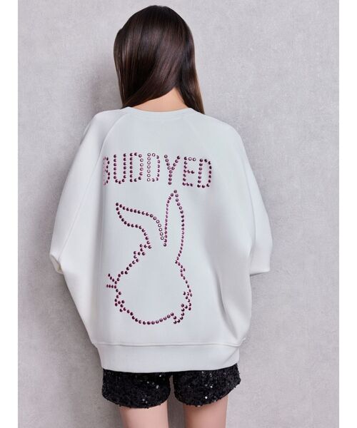 GYDA（ジェイダ）の「BUDDYED BUNNY STUDS BIGプルオーバー（スウェット・レディース・ブラック/オフホワイト・FREE）」の5枚目の写真