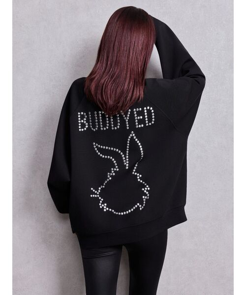 GYDA（ジェイダ）の「BUDDYED BUNNY STUDS BIGプルオーバー（スウェット・レディース・ブラック/オフホワイト・FREE）」の9枚目の写真