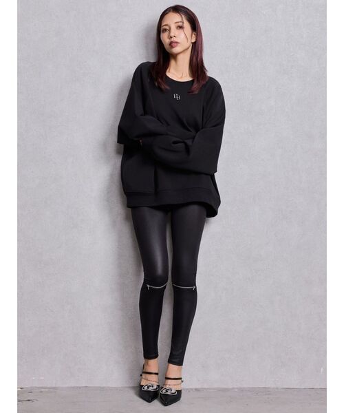 GYDA（ジェイダ）の「BUDDYED BUNNY STUDS BIGプルオーバー（スウェット・レディース・ブラック/オフホワイト・FREE）」の10枚目の写真