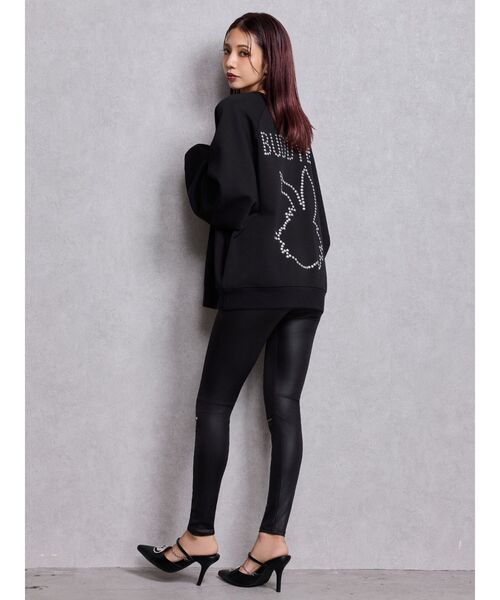 GYDA（ジェイダ）の「BUDDYED BUNNY STUDS BIGプルオーバー（スウェット・レディース・ブラック/オフホワイト・FREE）」の11枚目の写真