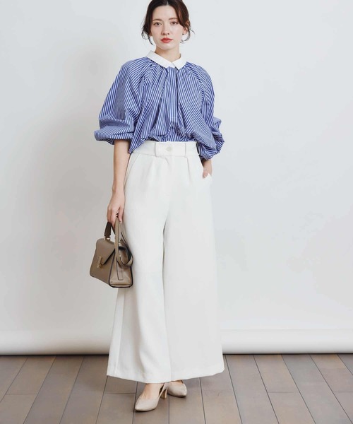 PICCIN PERLA（ピッチンペルラ）の「クレリックボリュームブラウス（シャツ/ブラウス・レディース・ブルー系その他/オフホワイト/ブラック系その他・M）」の5枚目の写真