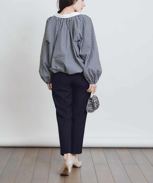 PICCIN PERLA（ピッチンペルラ）の「クレリックボリュームブラウス（シャツ/ブラウス・レディース・ブルー系その他/オフホワイト/ブラック系その他・M）」の17枚目の写真