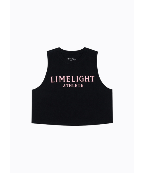 LIMELIGHT APPAREL(ライムライトアパレル)の「アスリット レディース クロップスリーブレス (ブラック/ピンク)(Tシャツ/カットソー・レディース・その他・MEDIUM/LARGE/SMALL)」の3枚目の写真