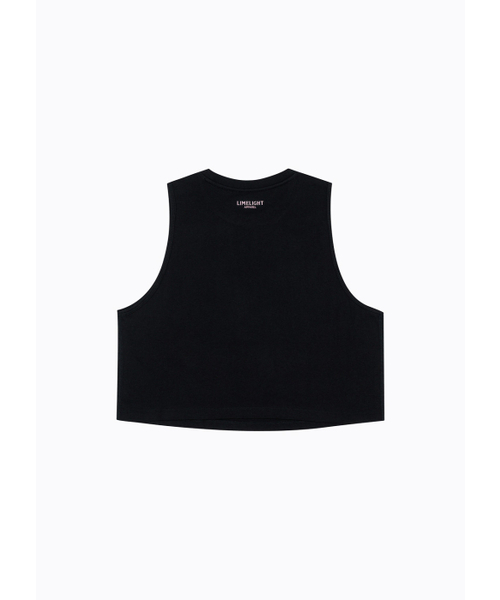 LIMELIGHT APPAREL(ライムライトアパレル)の「アスリット レディース クロップスリーブレス (ブラック/ピンク)(Tシャツ/カットソー・レディース・その他・MEDIUM/LARGE/SMALL)」の2枚目の写真