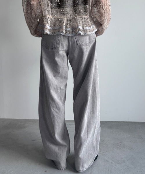 Unitage(ユニテージ)の「カラーデニムバレルレッグパンツ(デニムパンツ・レディース・ピンク/グレー/イエロー/ライトブルー・FREE)」の18枚目の写真