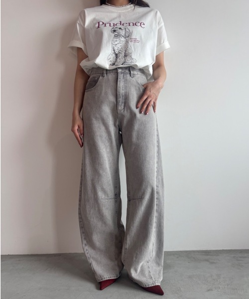 Unitage(ユニテージ)の「カラーデニムバレルレッグパンツ(デニムパンツ・レディース・ピンク/グレー/イエロー/ライトブルー・FREE)」の19枚目の写真