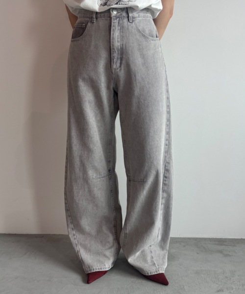 Unitage(ユニテージ)の「カラーデニムバレルレッグパンツ(デニムパンツ・レディース・ピンク/グレー/イエロー/ライトブルー・FREE)」の17枚目の写真