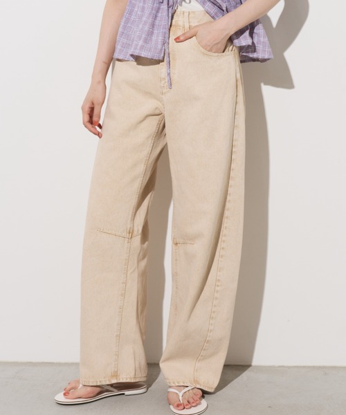 Unitage(ユニテージ)の「カラーデニムバレルレッグパンツ(デニムパンツ・レディース・ピンク/グレー/イエロー/ライトブルー・FREE)」の22枚目の写真