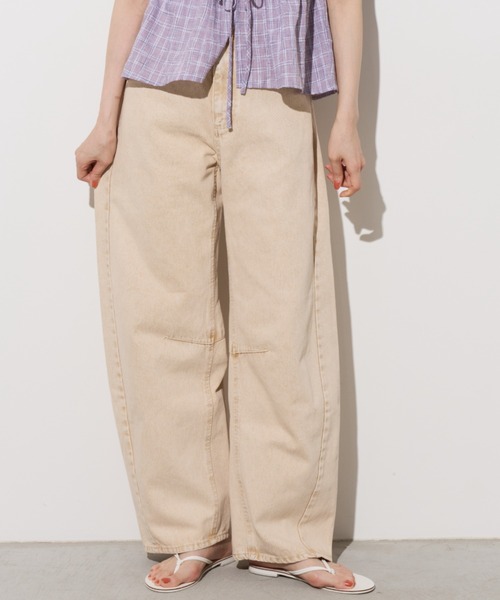 Unitage(ユニテージ)の「カラーデニムバレルレッグパンツ(デニムパンツ・レディース・ピンク/グレー/イエロー/ライトブルー・FREE)」の21枚目の写真