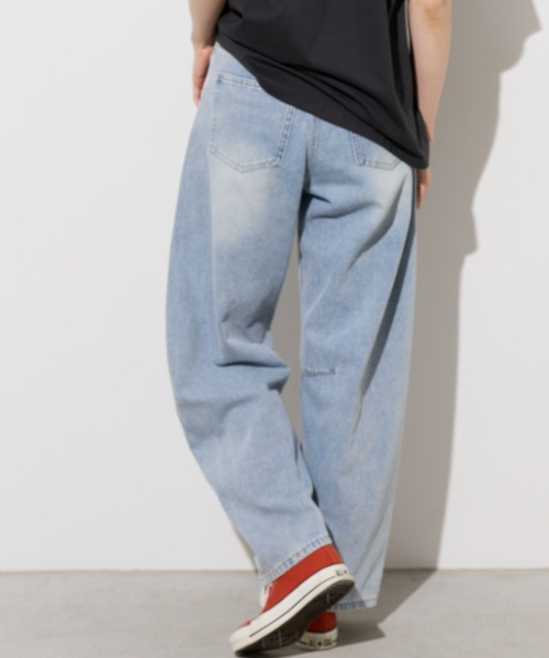 Unitage(ユニテージ)の「カラーデニムバレルレッグパンツ(デニムパンツ・レディース・ピンク/グレー/イエロー/ライトブルー・FREE)」の11枚目の写真
