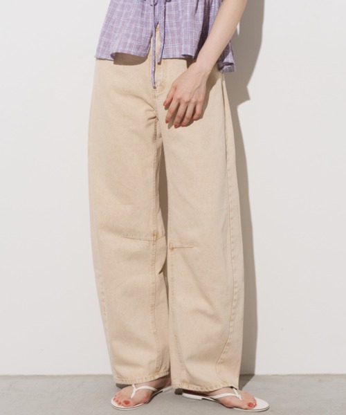 Unitage(ユニテージ)の「カラーデニムバレルレッグパンツ(デニムパンツ・レディース・ピンク/グレー/イエロー/ライトブルー・FREE)」の20枚目の写真