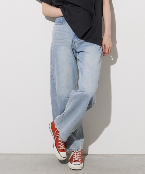 Unitage(ユニテージ)の「カラーデニムバレルレッグパンツ(デニムパンツ・レディース・ピンク/グレー/イエロー/ライトブルー・FREE)」の12枚目の写真