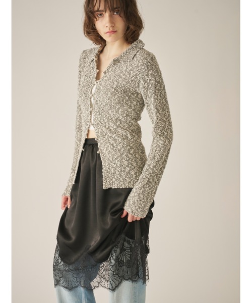 AIC.（エーアイシー）の「ミックスニットポロカーディガン（カーディガン/ボレロ・レディース・その他1/グリーン・FREE）」の4枚目の写真