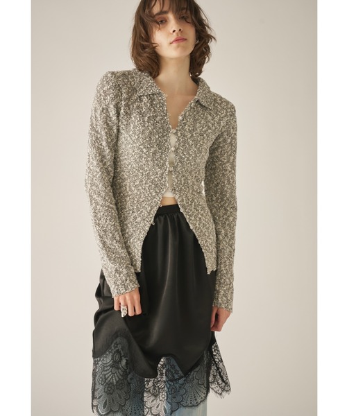 AIC.（エーアイシー）の「ミックスニットポロカーディガン（カーディガン/ボレロ・レディース・その他1/グリーン・FREE）」の5枚目の写真