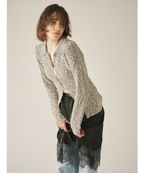 AIC.（エーアイシー）の「ミックスニットポロカーディガン（カーディガン/ボレロ・レディース・その他1/グリーン・FREE）」の7枚目の写真