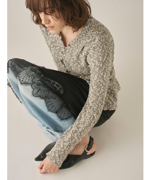 AIC.（エーアイシー）の「ミックスニットポロカーディガン（カーディガン/ボレロ・レディース・その他1/グリーン・FREE）」の10枚目の写真