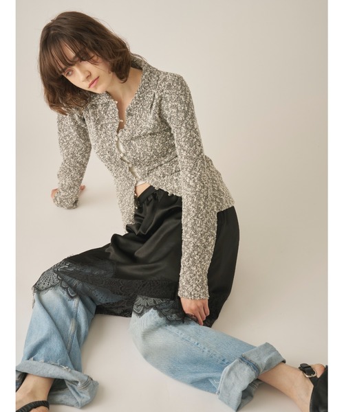 AIC.（エーアイシー）の「ミックスニットポロカーディガン（カーディガン/ボレロ・レディース・その他1/グリーン・FREE）」の11枚目の写真