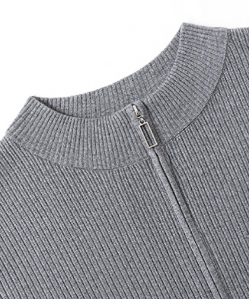 COCOMOMO(ココモモ)の「ハーフジップニットワンピース リブニット ハーフジップ ワンピース 長袖 秋服 冬服(ワンピース・レディース・グレー/ブラック/ライトブラウン・FREE)」の12枚目の写真