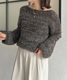 スパンコールMIXローゲージニット