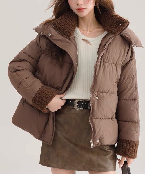 gossip!ロサンゼルス(ゴシップロサンゼルス)の「スタンドネック 中綿ジャケット(ダウンジャケット/コート・レディース・ブラウン・M/L/XL/XXL)」の16枚目の写真