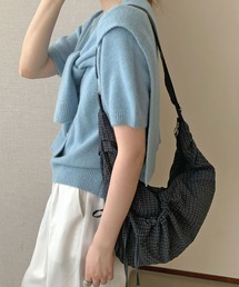 【軽量・2WAY】ドロストリボンポケットワンショルダーバッグ(iPad収納可)