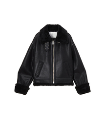 DUNST FOR MEN（ダンストフォーメン）の「LOOSE FIT LINE SHEARLING JACKET_UNISEX_UDJU5D123_BLACK（ダウンジャケット/コート）」