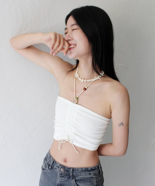 RUBATI(ルバティ)の「Wooden Beads Tube Top (IVORY)(Tシャツ/カットソー・レディース・その他・size2/size1)」の3枚目の写真