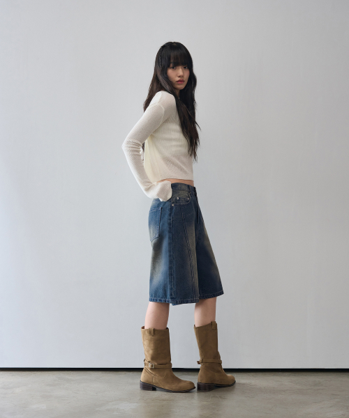 OURDAYZ（アワーデイズ）の「ウェイビーカーブドバミューダデニムパンツ[BLUE]（その他パンツ・レディース・その他・SMALL/MEDIUM/LARGE/X-LARGE）」の3枚目の写真