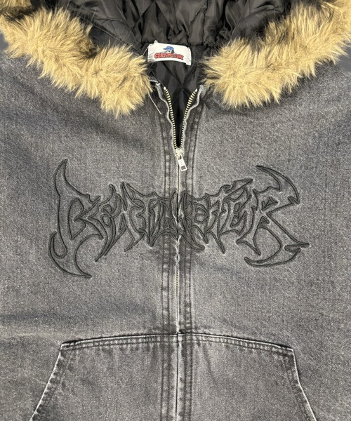 centimeter(センチメーター)の「Tribal logo denim jacket(ブルゾン・メンズ・ブラック/インディゴブルー/グリーン系カモフラージュ・MEDIUM/LARGE)」の14枚目の写真