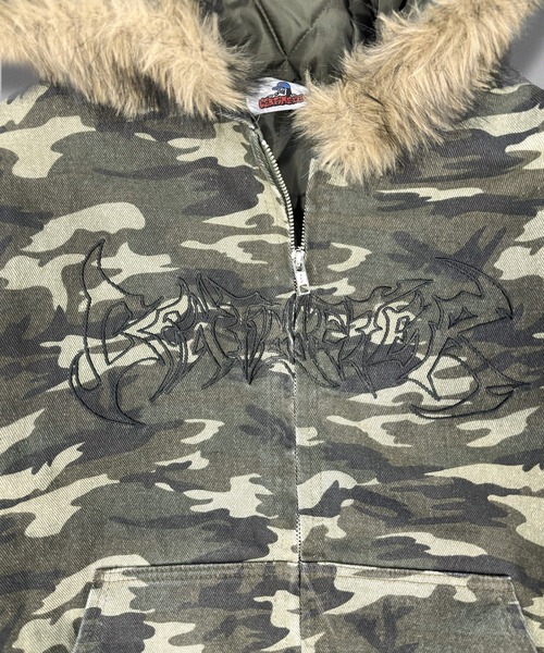 centimeter(センチメーター)の「Tribal logo denim jacket(ブルゾン・メンズ・ブラック/インディゴブルー/グリーン系カモフラージュ・MEDIUM/LARGE)」の15枚目の写真