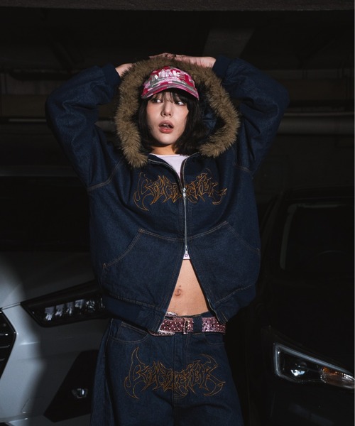 centimeter(センチメーター)の「Tribal logo denim jacket(ブルゾン・メンズ・ブラック/インディゴブルー/グリーン系カモフラージュ・MEDIUM/LARGE)」の10枚目の写真