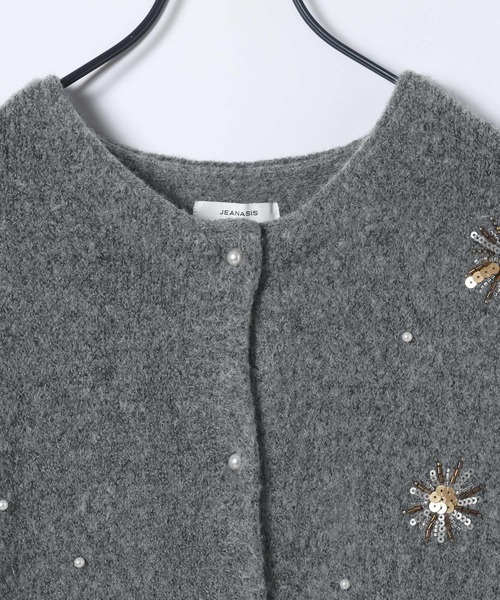 JEANASIS（ジーナシス）の「モチーフビーズカーディガン/629915